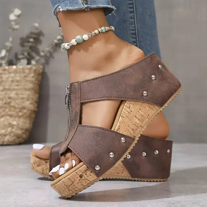 🔥2026 NUEVO 50% DE DESCUENTO HOT SALE🔥 Sandalias con soporte de arco, punta abierta y cuña de moda