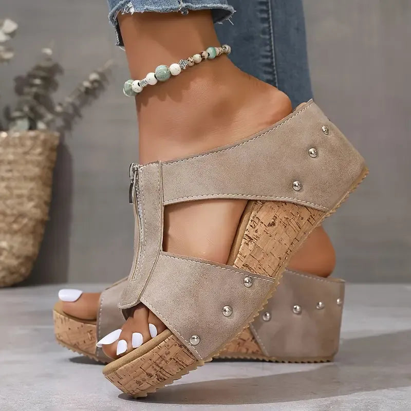 🔥2026 NUEVO 50% DE DESCUENTO HOT SALE🔥 Sandalias con soporte de arco, punta abierta y cuña de moda