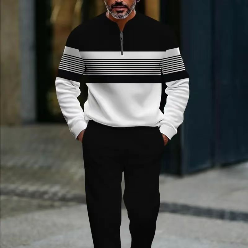 Lucas - Conjunto masculino casual de jersey estampado y pantalón de Valerina Milano