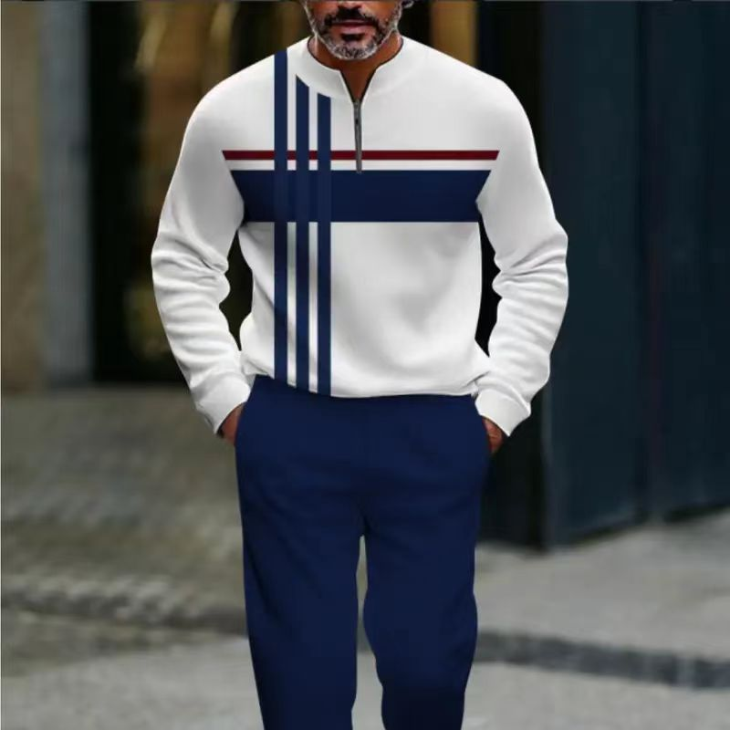 Lucas - Conjunto masculino casual de jersey estampado y pantalón de Valerina Milano