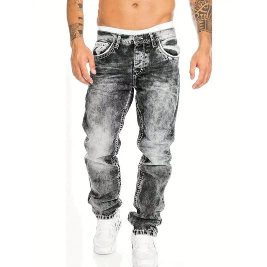 Vaqueros elásticos creativos para hombre, de estilo minimalista, ideales para el verano, estilo emo