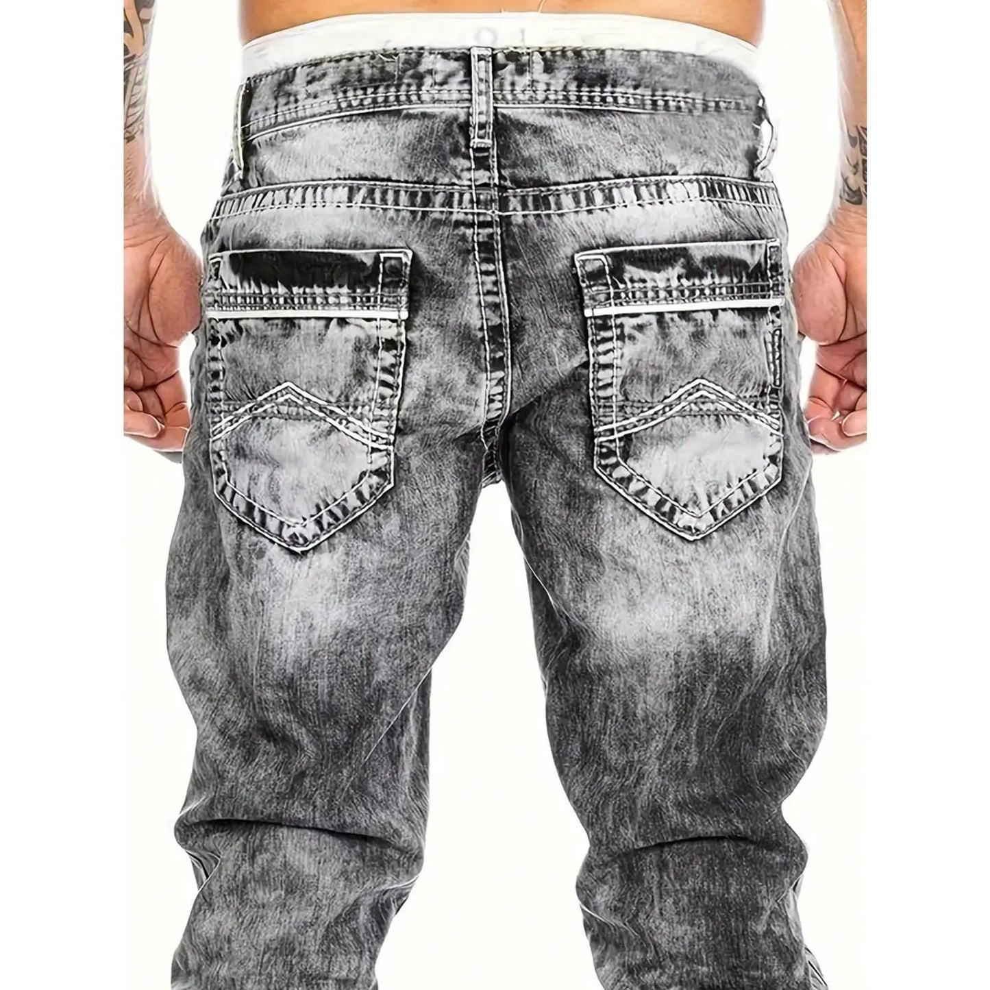 Vaqueros elásticos creativos para hombre, de estilo minimalista, ideales para el verano, estilo emo